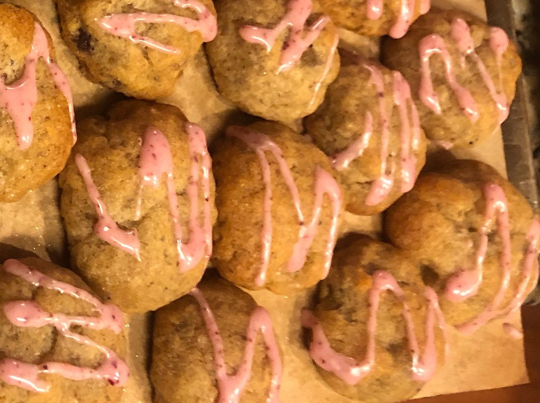 Lemon-Ginger Hibiscus Cookies (bite sized)